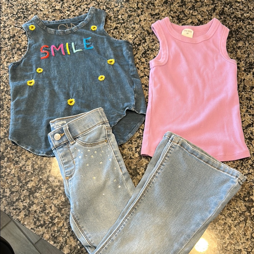 Kindergarten Bundle! 2 tanks and jeans. Back to school looks